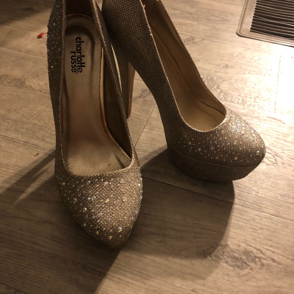 Nude/ glitter stiletto